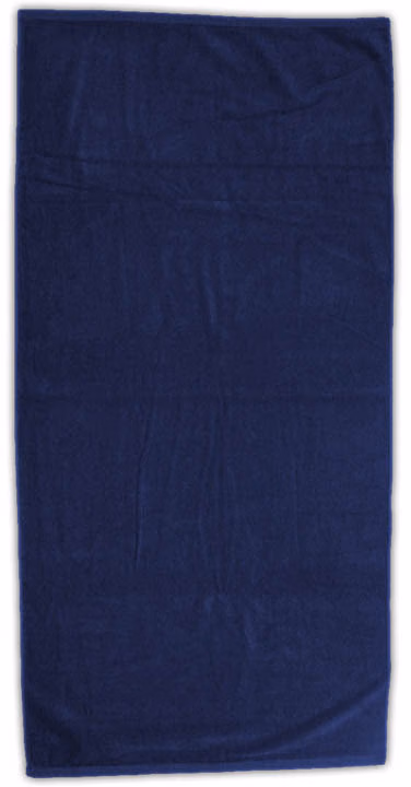 Custom Basic Weight Colored Beach Towel in Navy