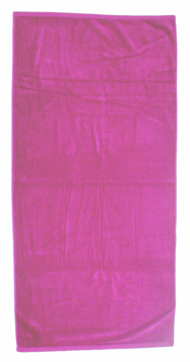 Custom Turkish Signature Heavyweight Colored Beach Towel in Fucshia
