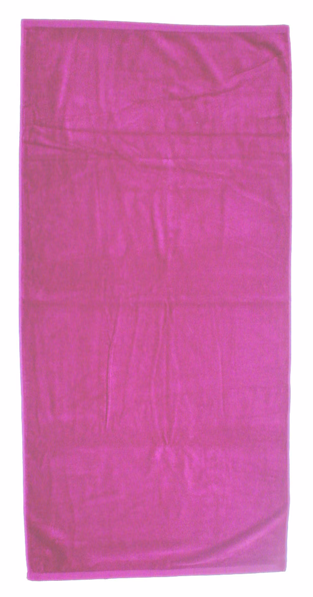 Custom Turkish Signature Heavyweight Colored Beach Towel in Fucshia