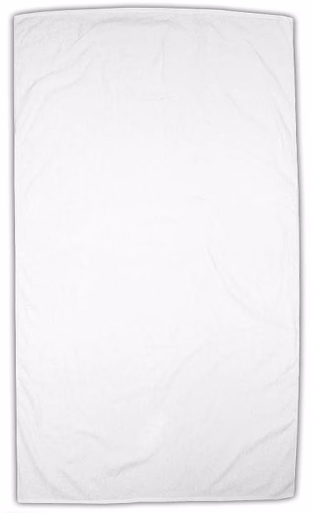 Custom Superior Weight White Beach Towel in White