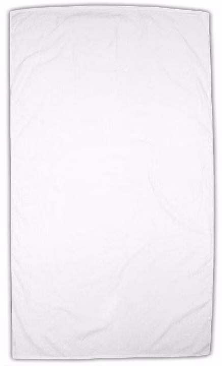 Custom Superior Weight White Beach Towel in White