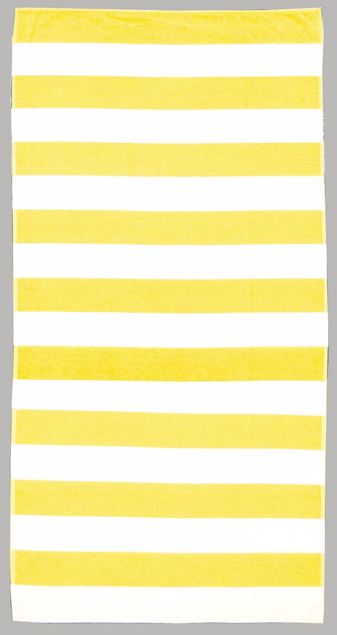 Custom Horizontal Cabana Stripe Beach Towel in Yellow