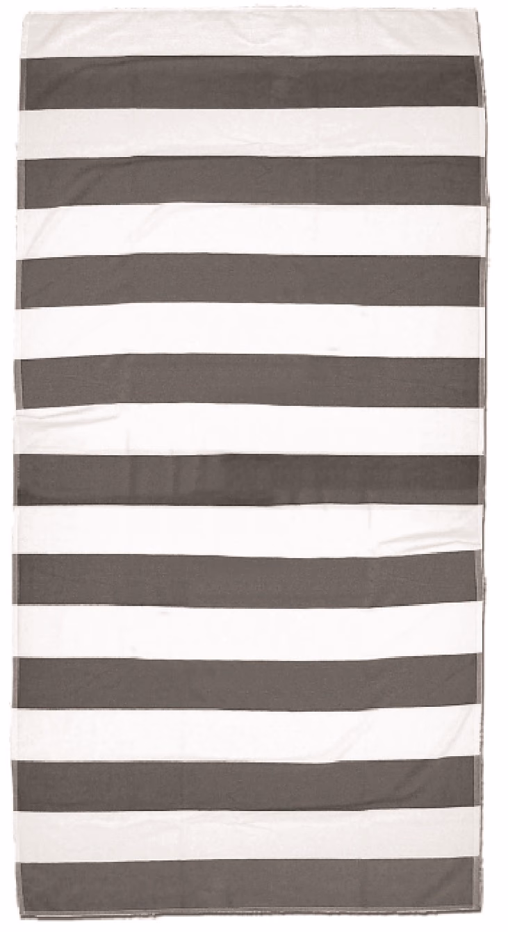 Custom Horizontal Cabana Stripe Beach Towel in Grey