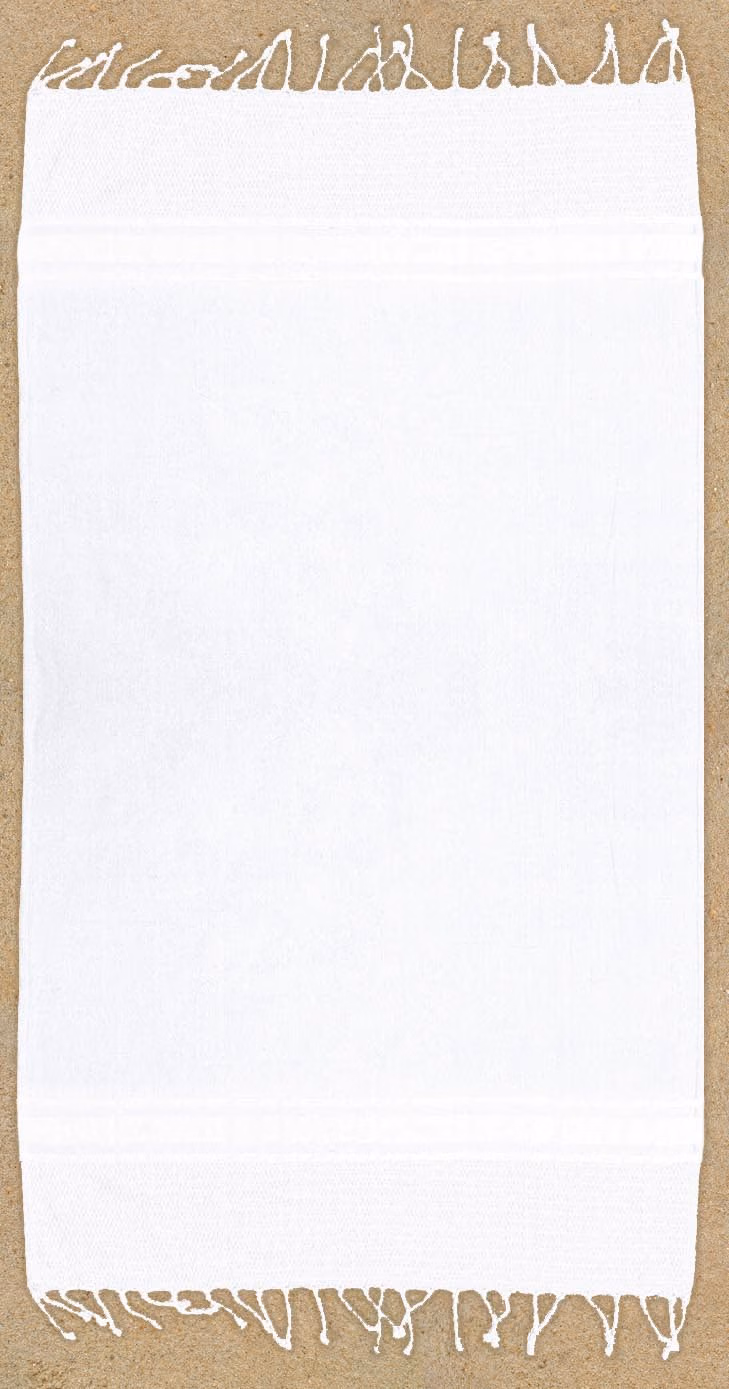 Custom Iliana Peshtemal Beach Towel in White