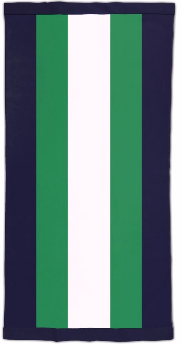 Custom Spinnaker Towel in Green-Navy-White