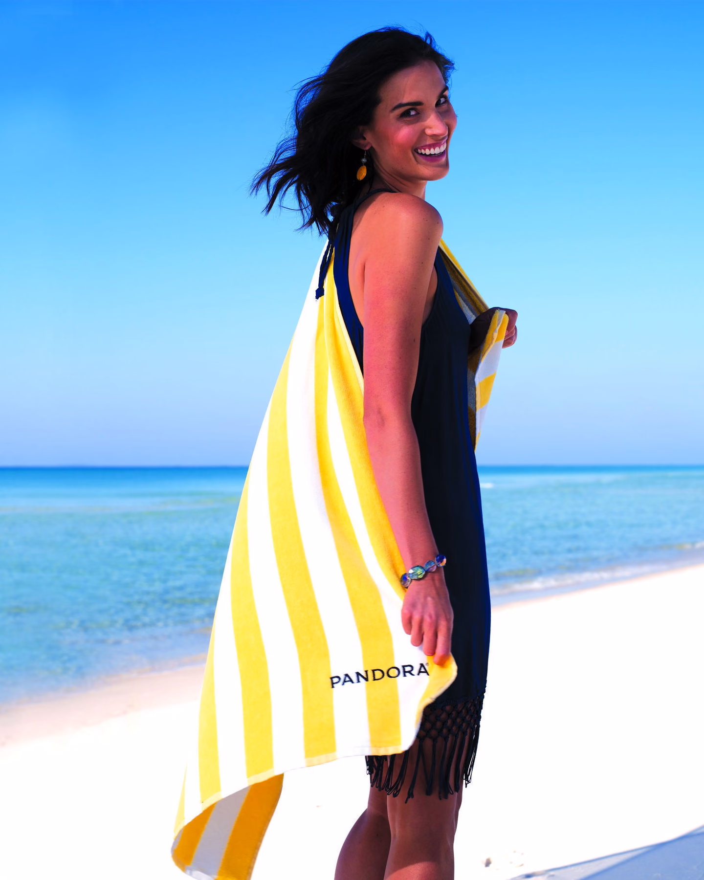 Custom Turkish Signature Basic Weight Cabana Stripe Beach Towel