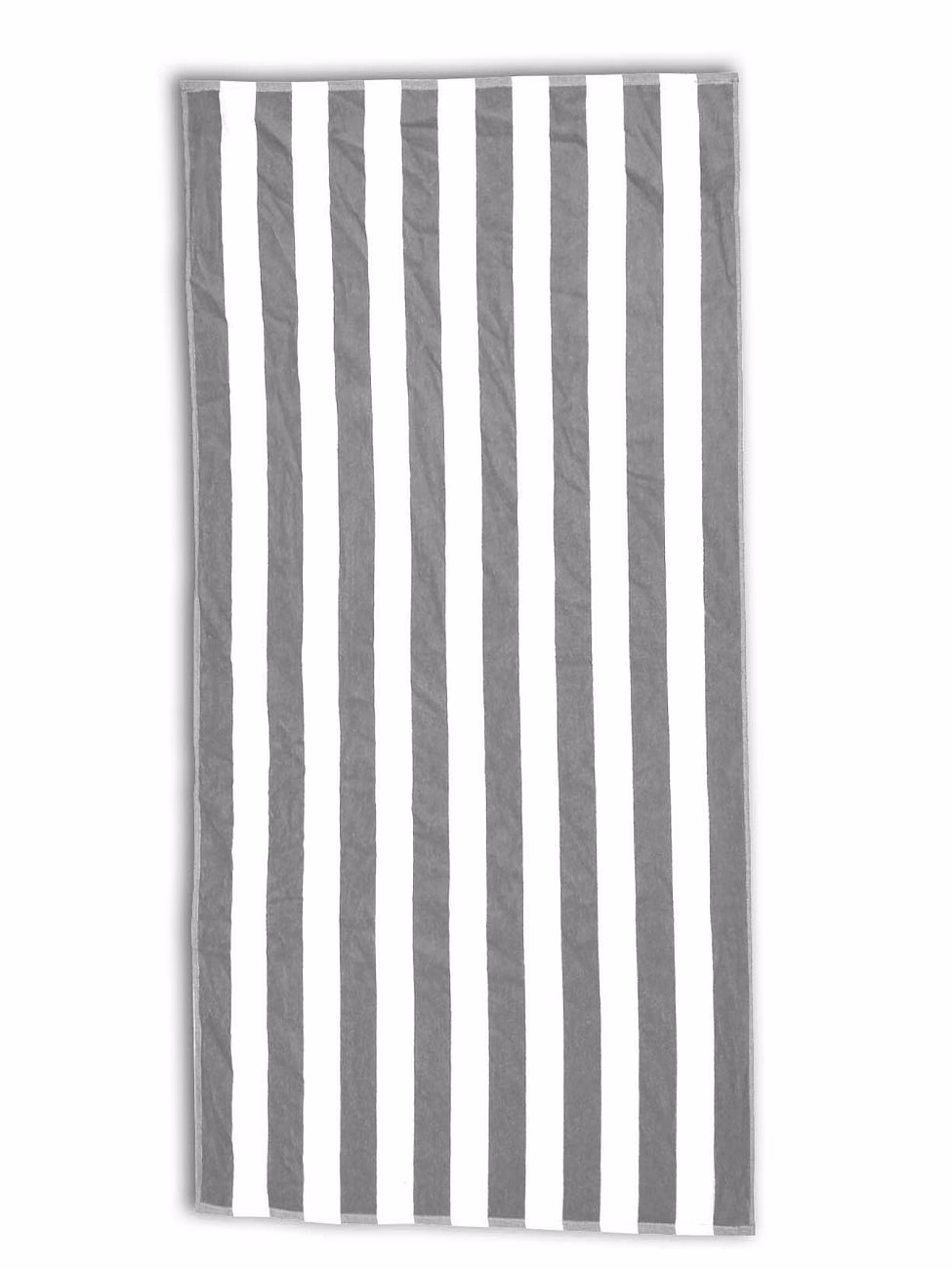 Custom Turkish Signature Basic Weight Cabana Stripe Beach Towel in Grey