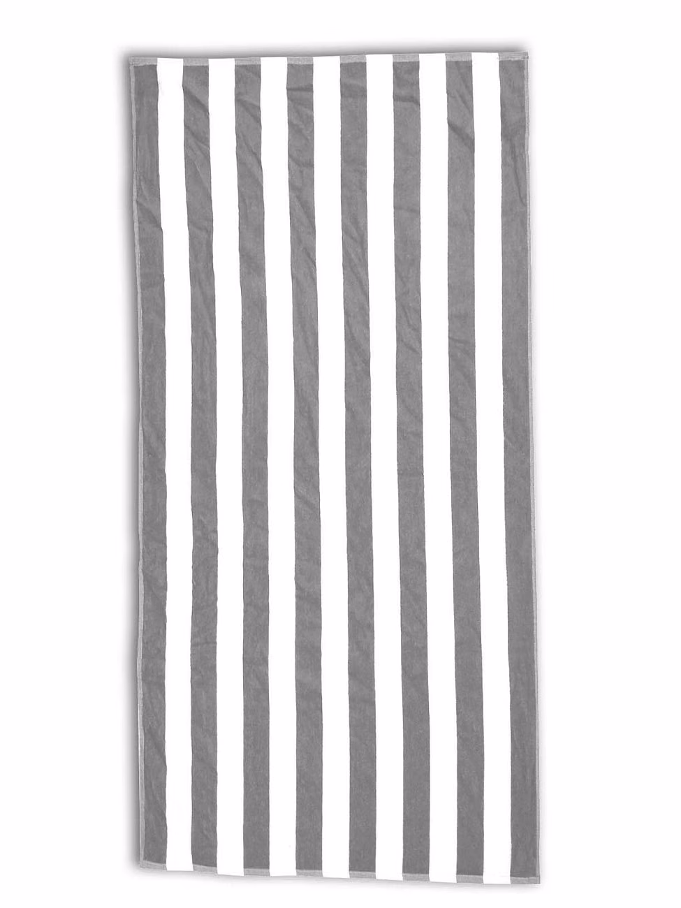 Custom Turkish Signature Basic Weight Cabana Stripe Beach Towel in Grey