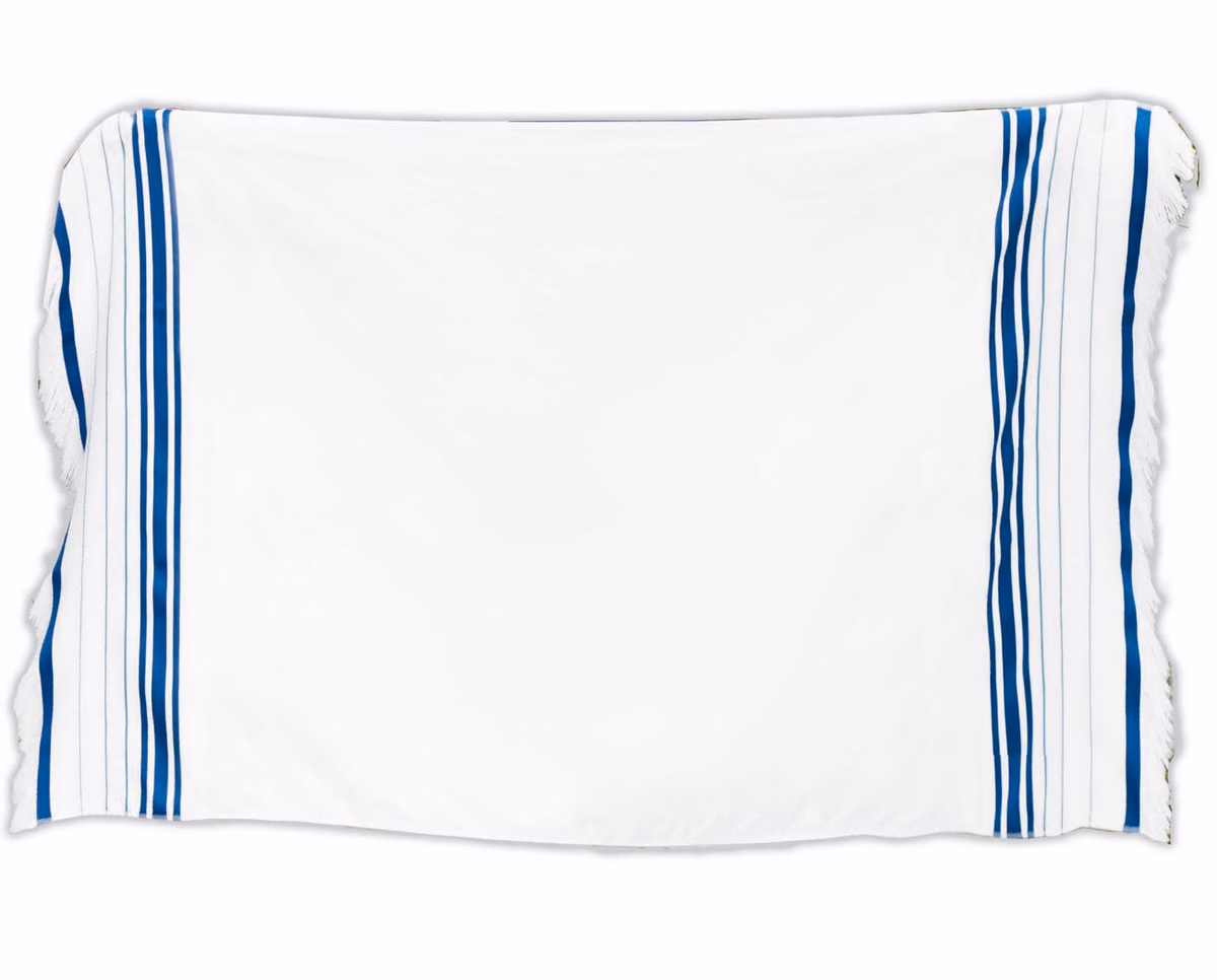 Custom Turkish Signature Fringed Beach Towel in Royal Blue