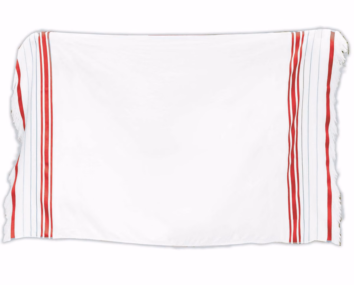 Custom Turkish Signature Fringed Beach Towel in Red