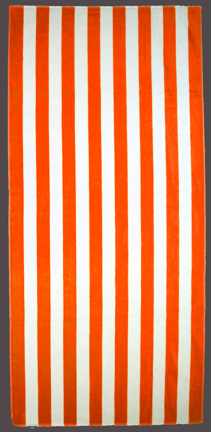 Custom Turkish Signature Midweight Cabana Stripe Beach Towel in Red