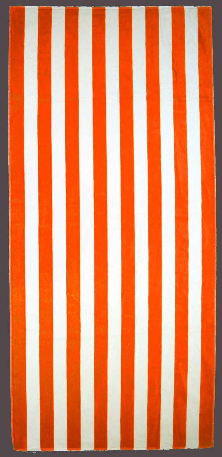 Custom Turkish Signature Midweight Cabana Stripe Beach Towel in Red
