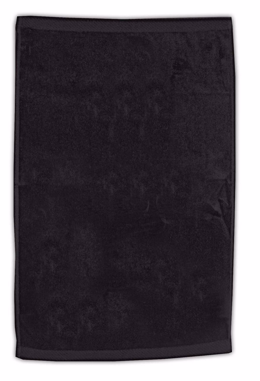 Custom Turkish Signature Colored Ultraweight Golf Towel in Black