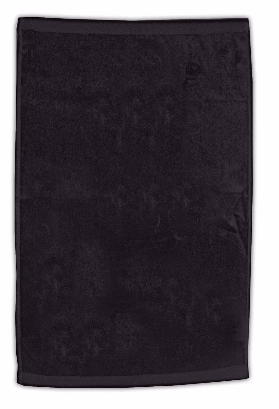 Custom Turkish Signature Colored Ultraweight Golf Towel in Black