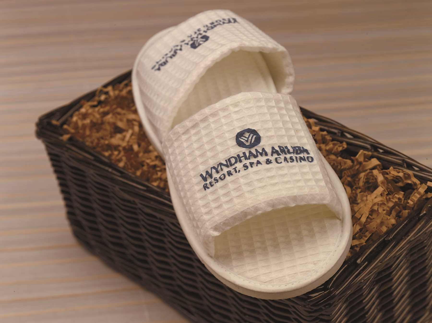 Custom Waffle Weave Robe, Slippers & Card Gift Set
