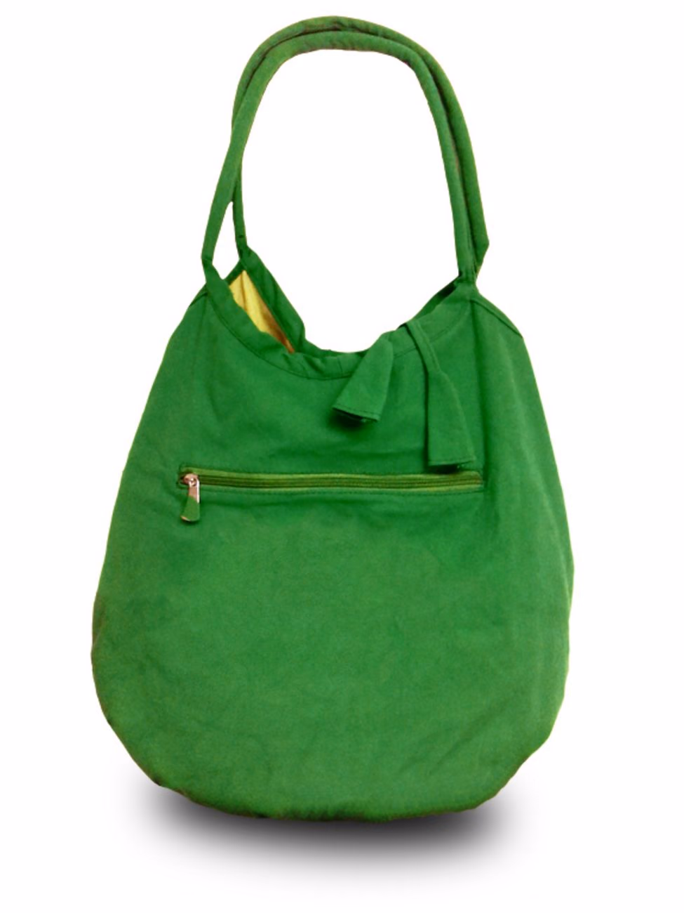 Custom Day Tripper Reversible Bag in Kelly Green zipper side