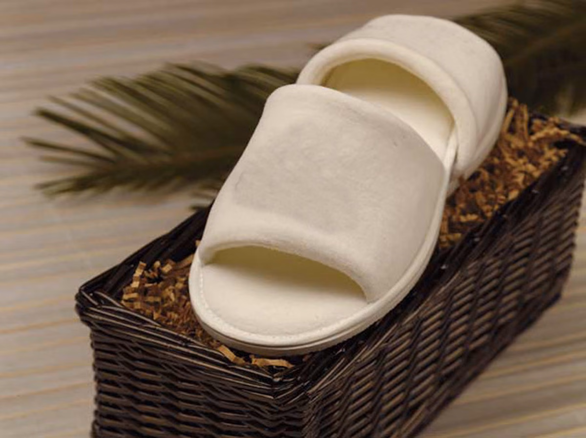 Custom Open Toe Velour Slippers