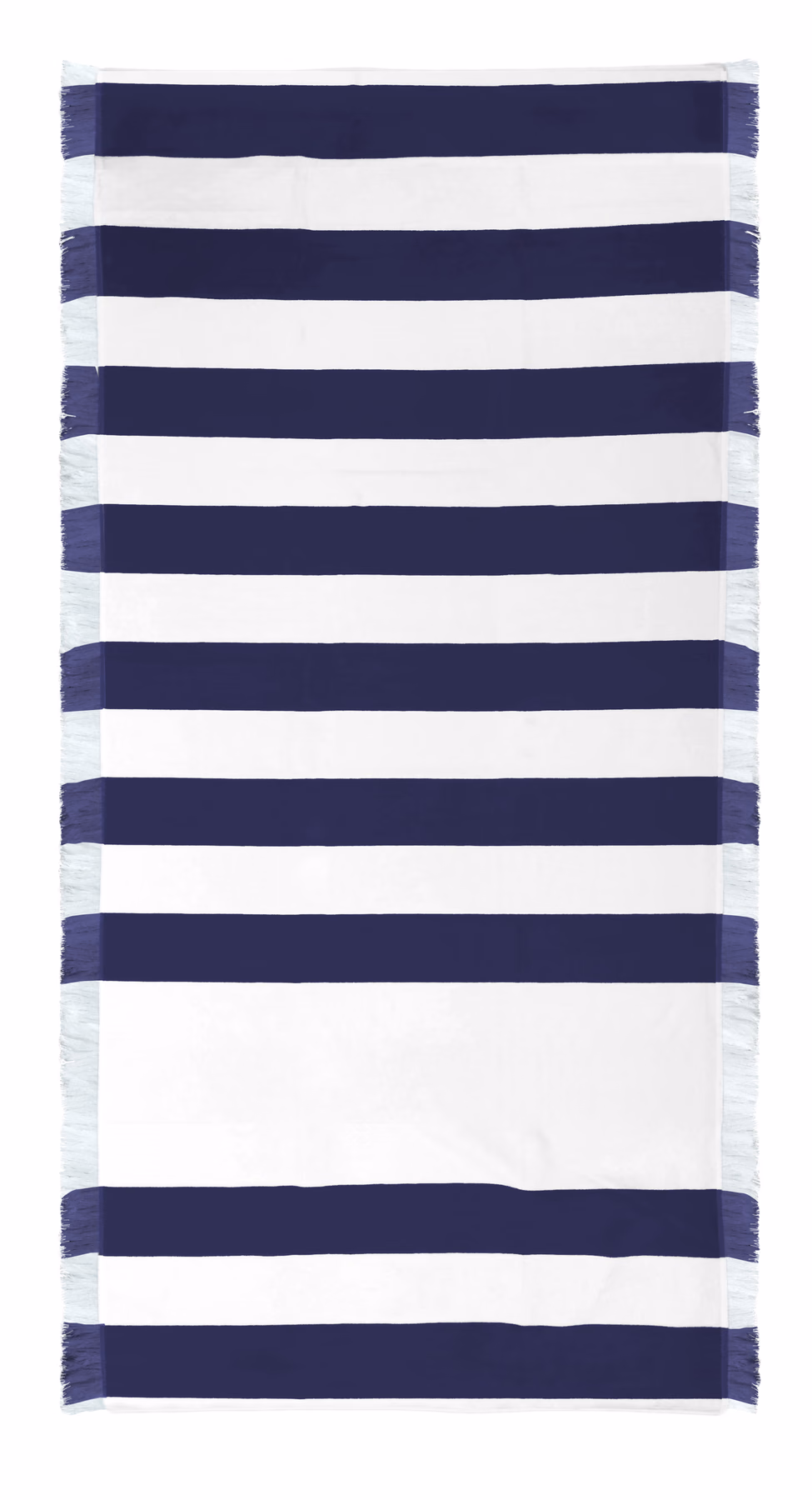 Custom Seaside Fringed Beach Towel in Navy