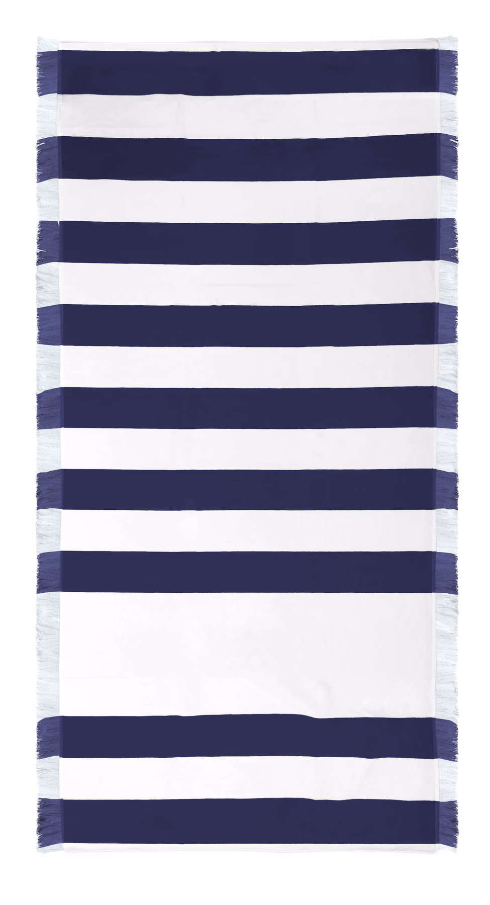 Custom Seaside Fringed Beach Towel in Navy