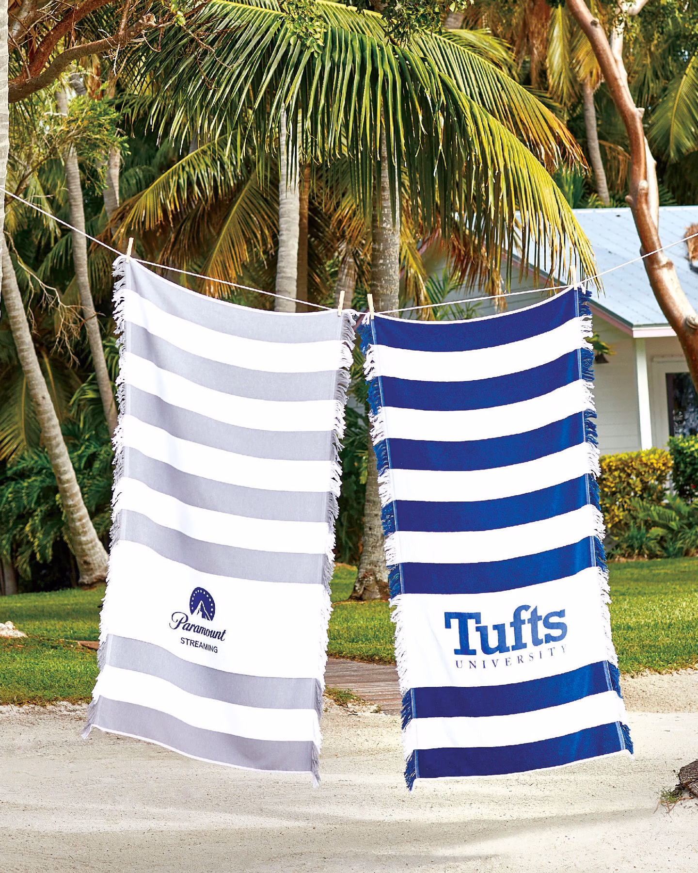 Custom Seaside Fringed Beach Towel