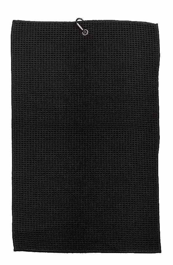 Custom Avid Golfer Waffle Towel in Black