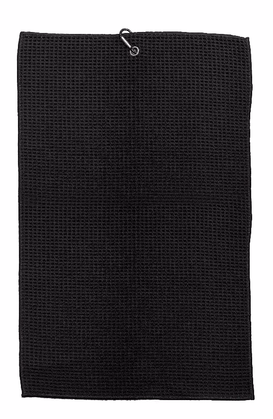 Custom Avid Golfer Waffle Towel in Black