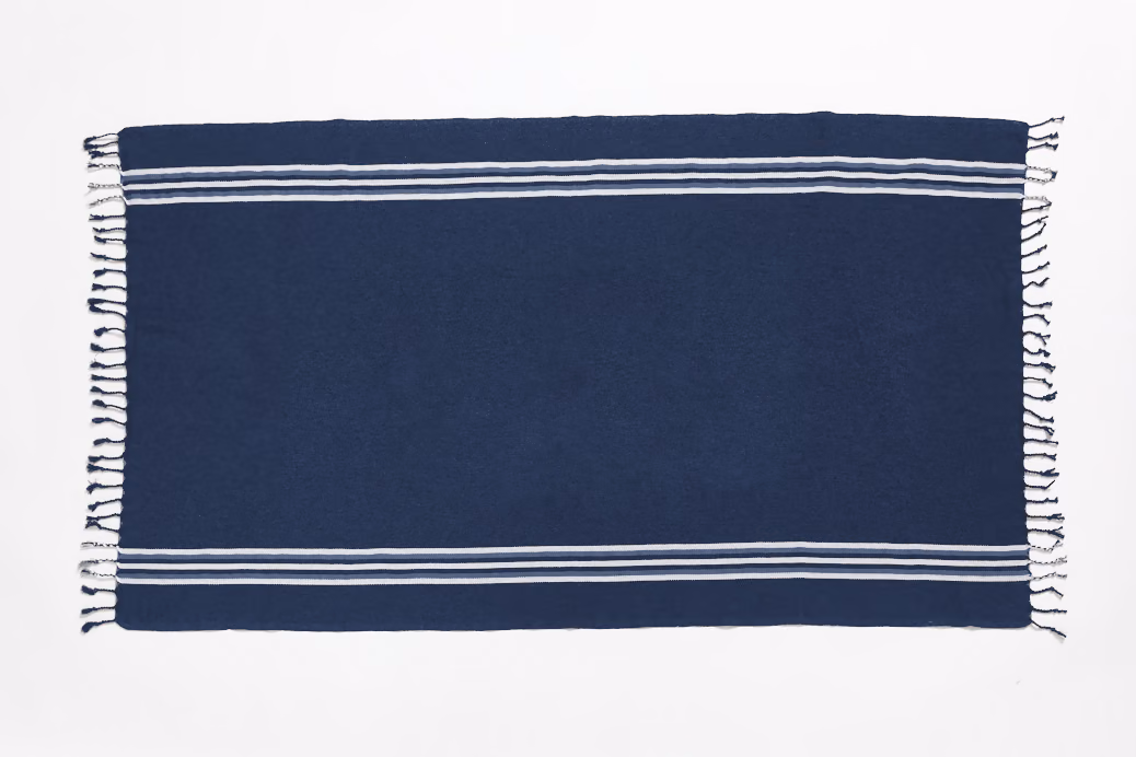 Custom Grand Prix Peshtemal Beach Towel in Navy