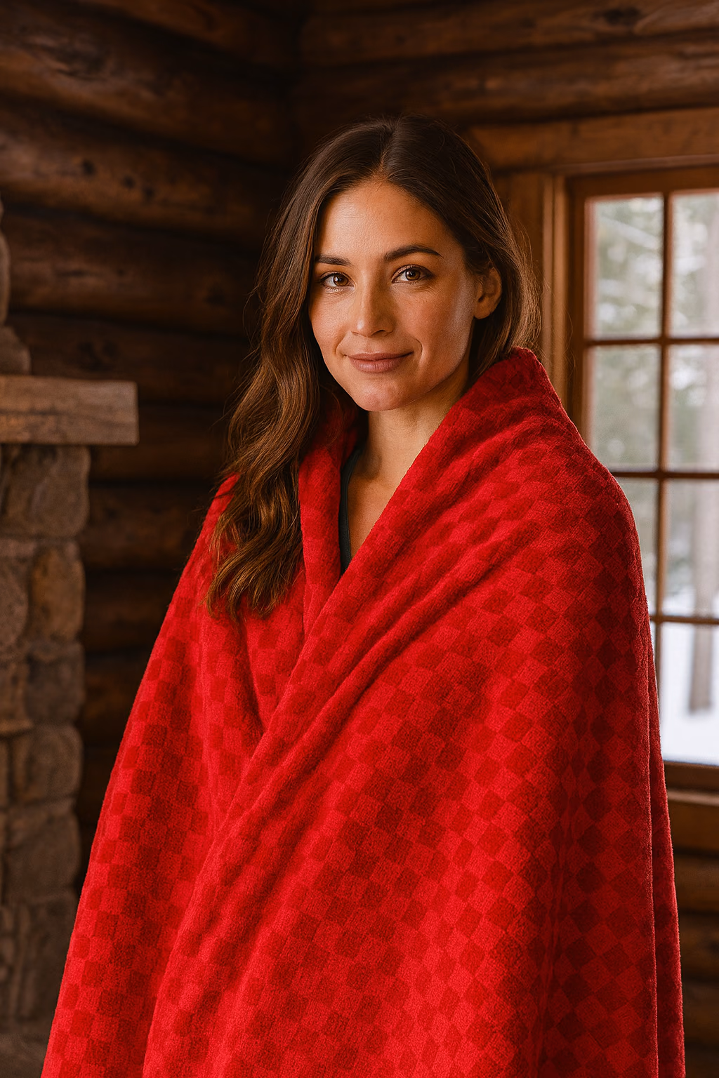 Custom Cabin Checkered Fleece Throw