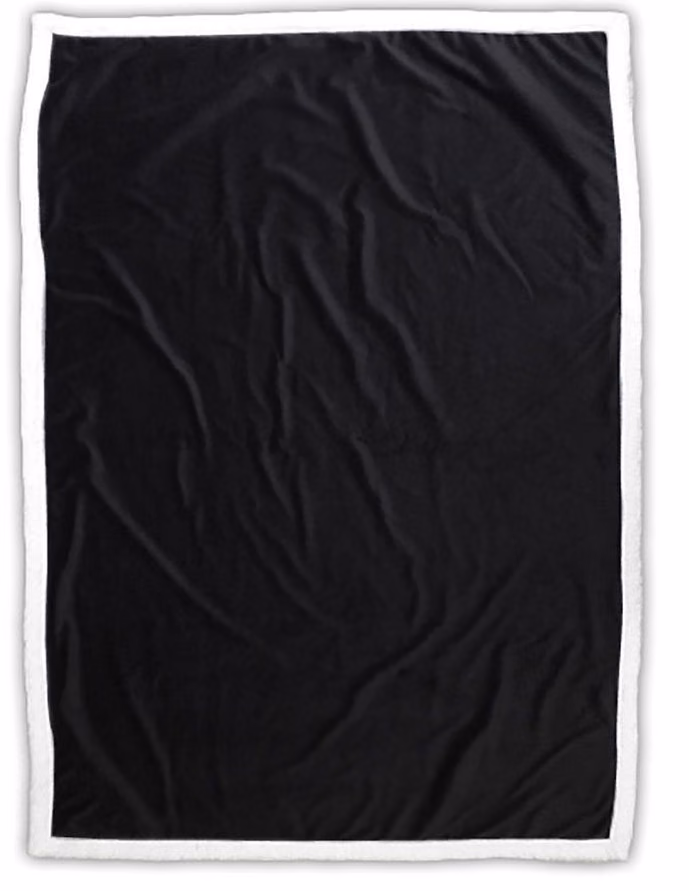 Custom Bliss Striped Fleece Blanket in Black