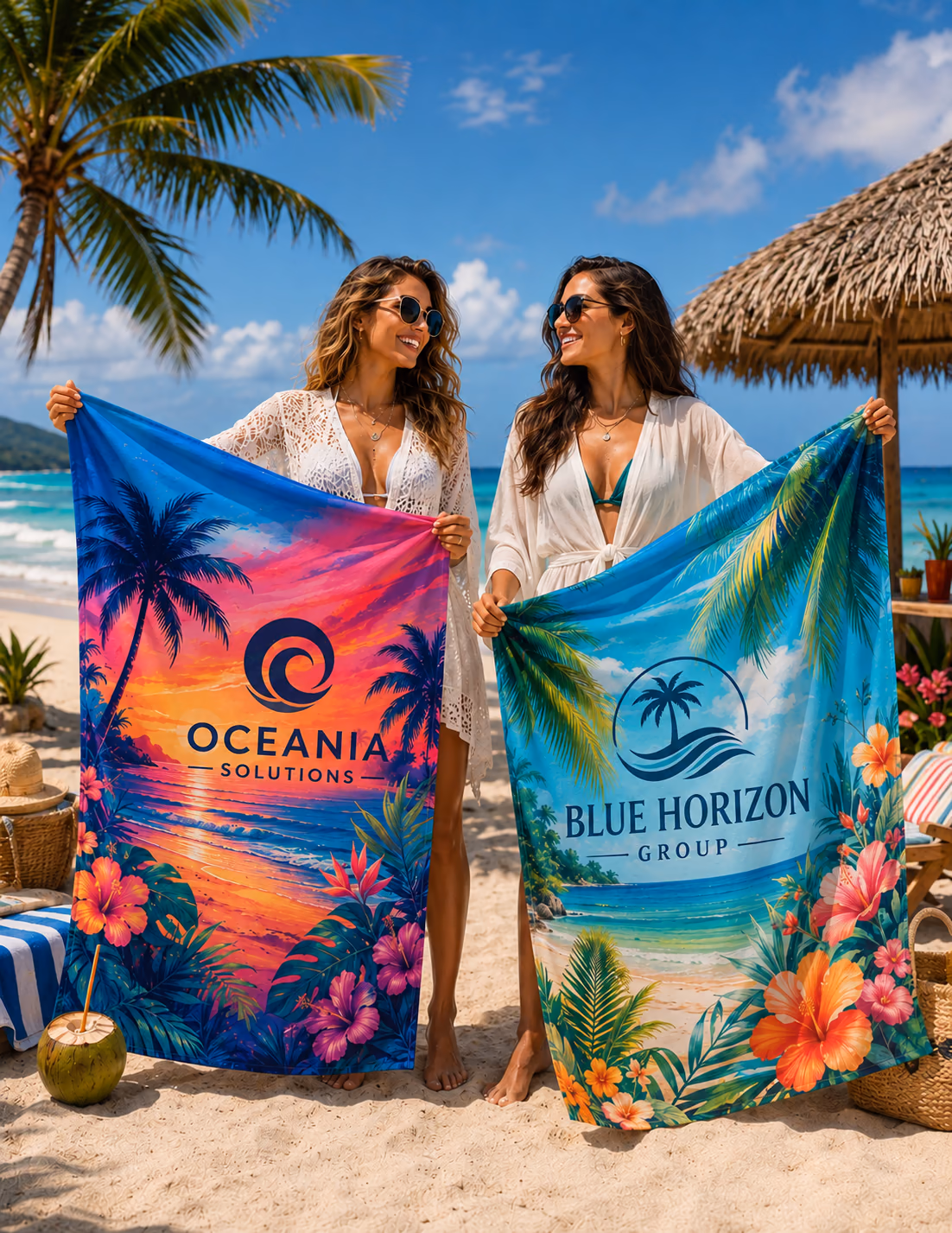 Custom Colorfusion Cotton Blend Velour Beach Towel