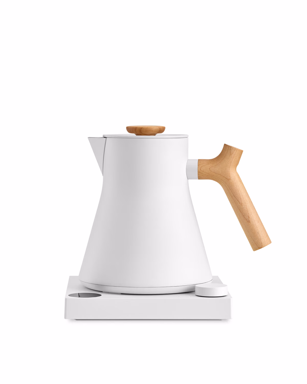 Custom Corvo EKG Electric Kettle in Matte White + Maple