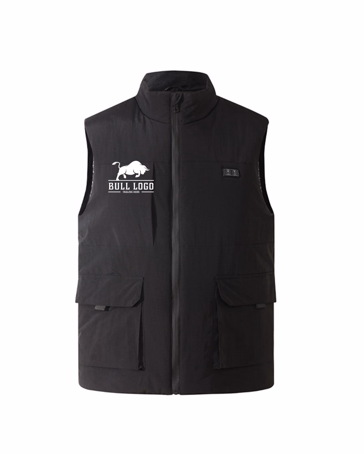 Custom Constant Temperature Cold-Proof Heating Vest Not Include Power Bank, Black, front view