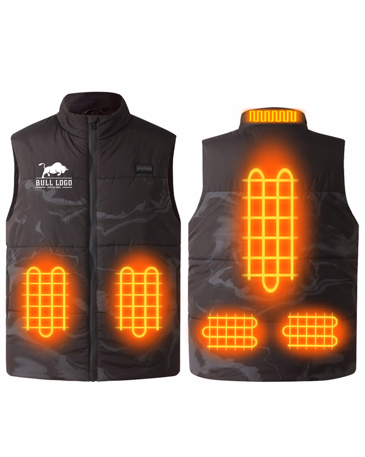 Custom Camouflage Constant Temperature Cold-Proof Heated Vest Not Include Power Bank