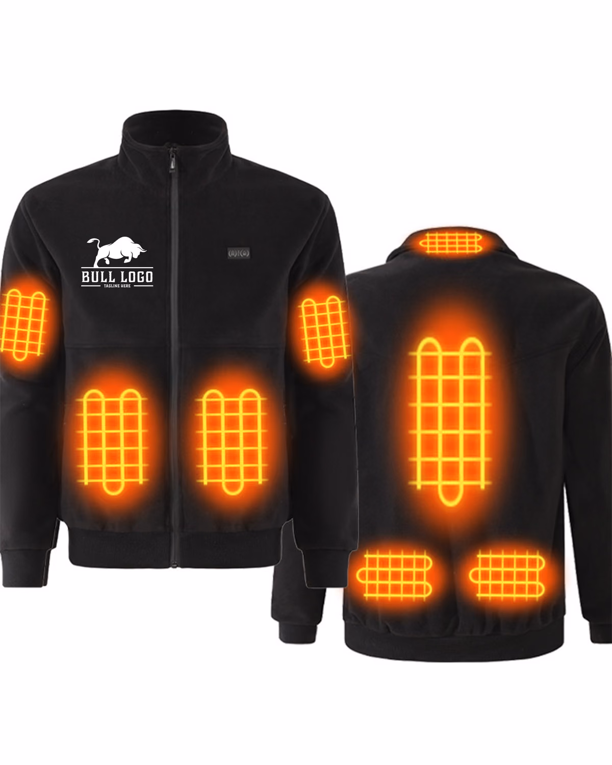 Custom Smart Heating Polar Fleece Jacket USB Constant Temperature Not Include Power Bank
