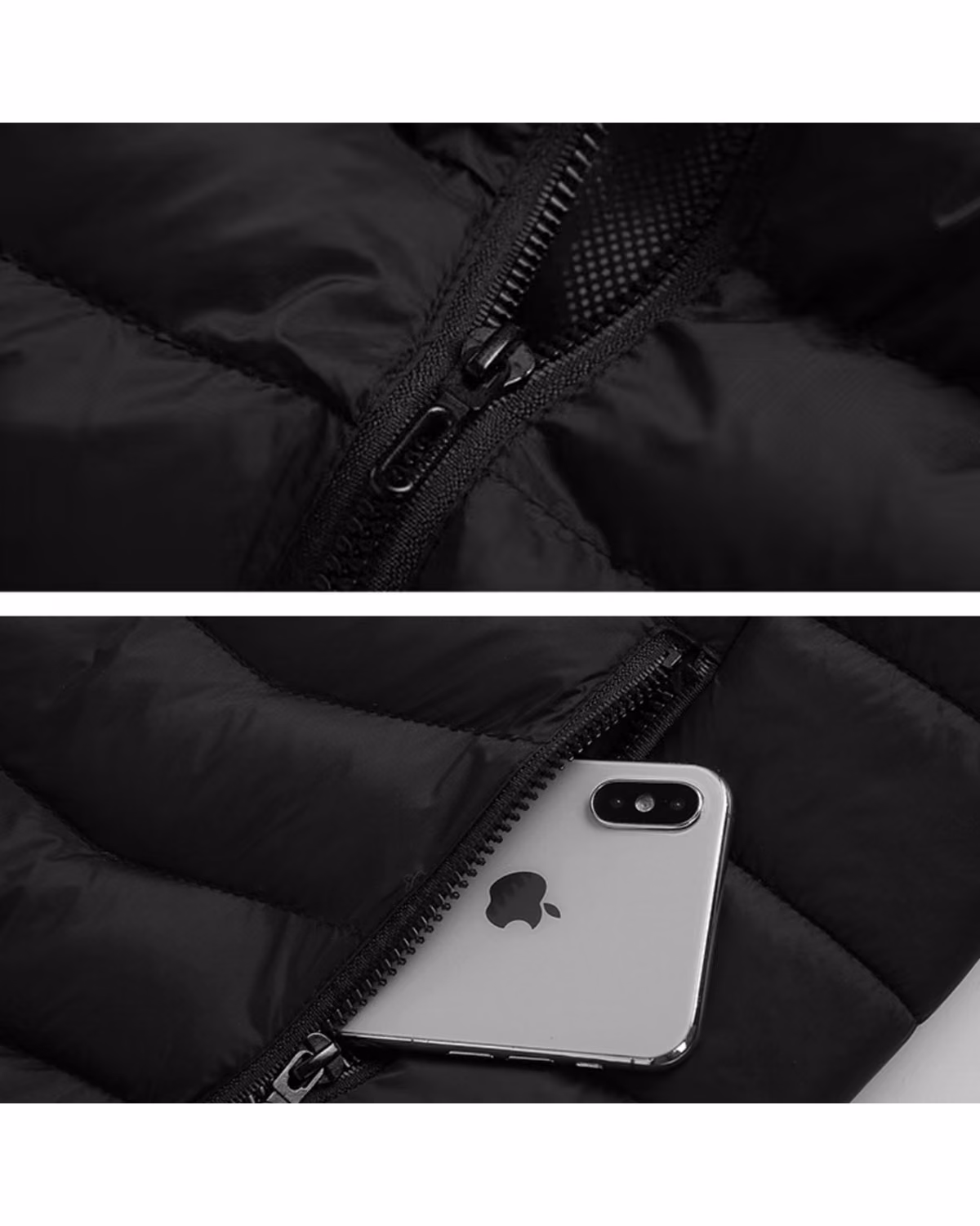 Custom Unisex Heated Down Jacket Not Include Power Bank, Detail