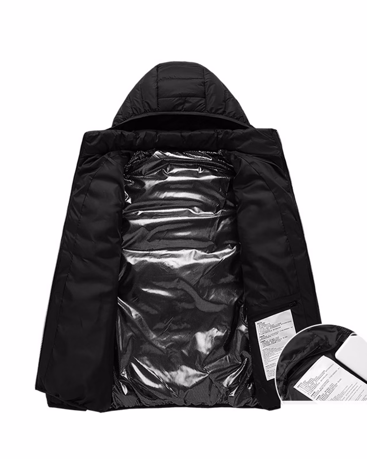 Custom Unisex Heated Down Jacket Not Include Power Bank, Inside