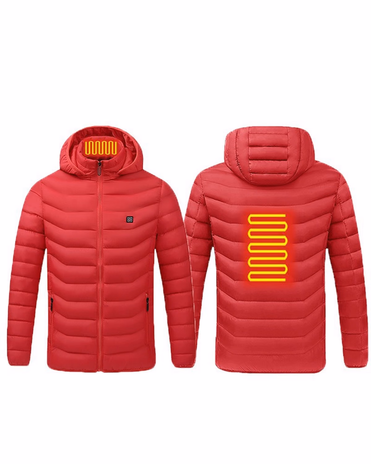 Custom Unisex Heated Down Jacket Not Include Power Bank, back view
