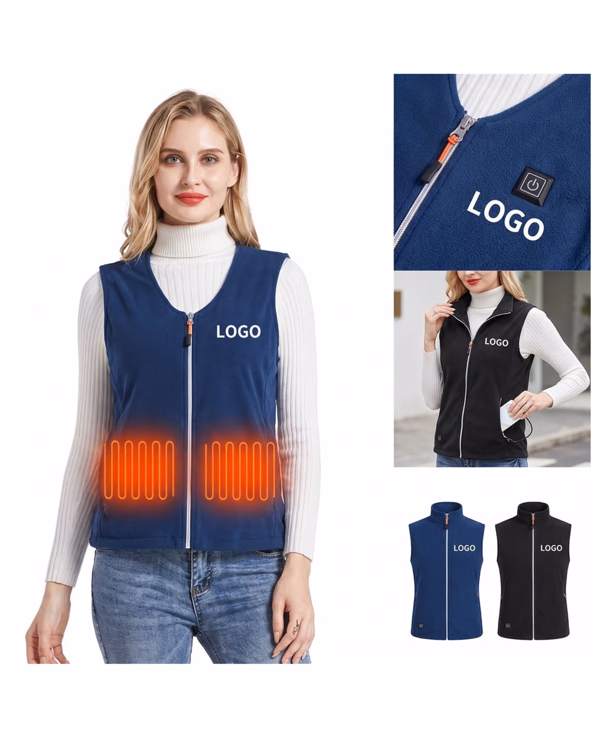Custom USB Heated Fleece Vest