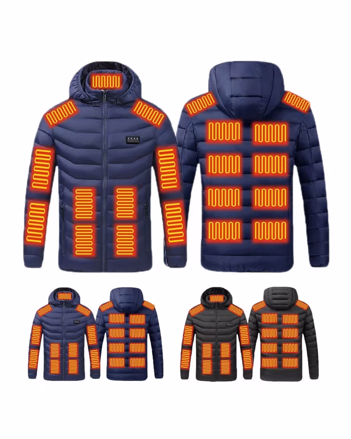Custom Four Control 21 Zone Heating Unisex Down Jacket Not Include Power Bank
