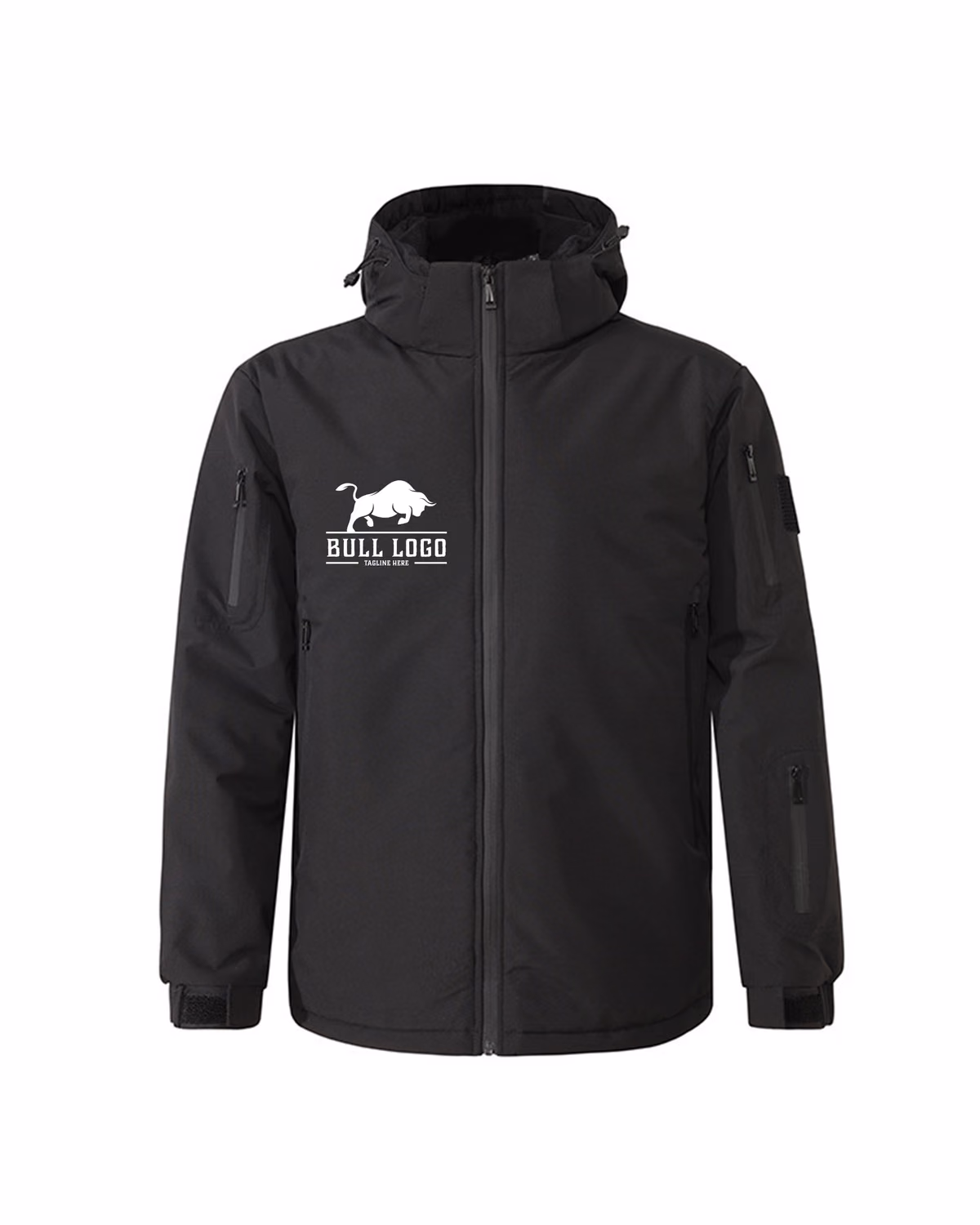 Custom Heating Jacket USB Constant Temperature Not Include Power Bank, Black, front view