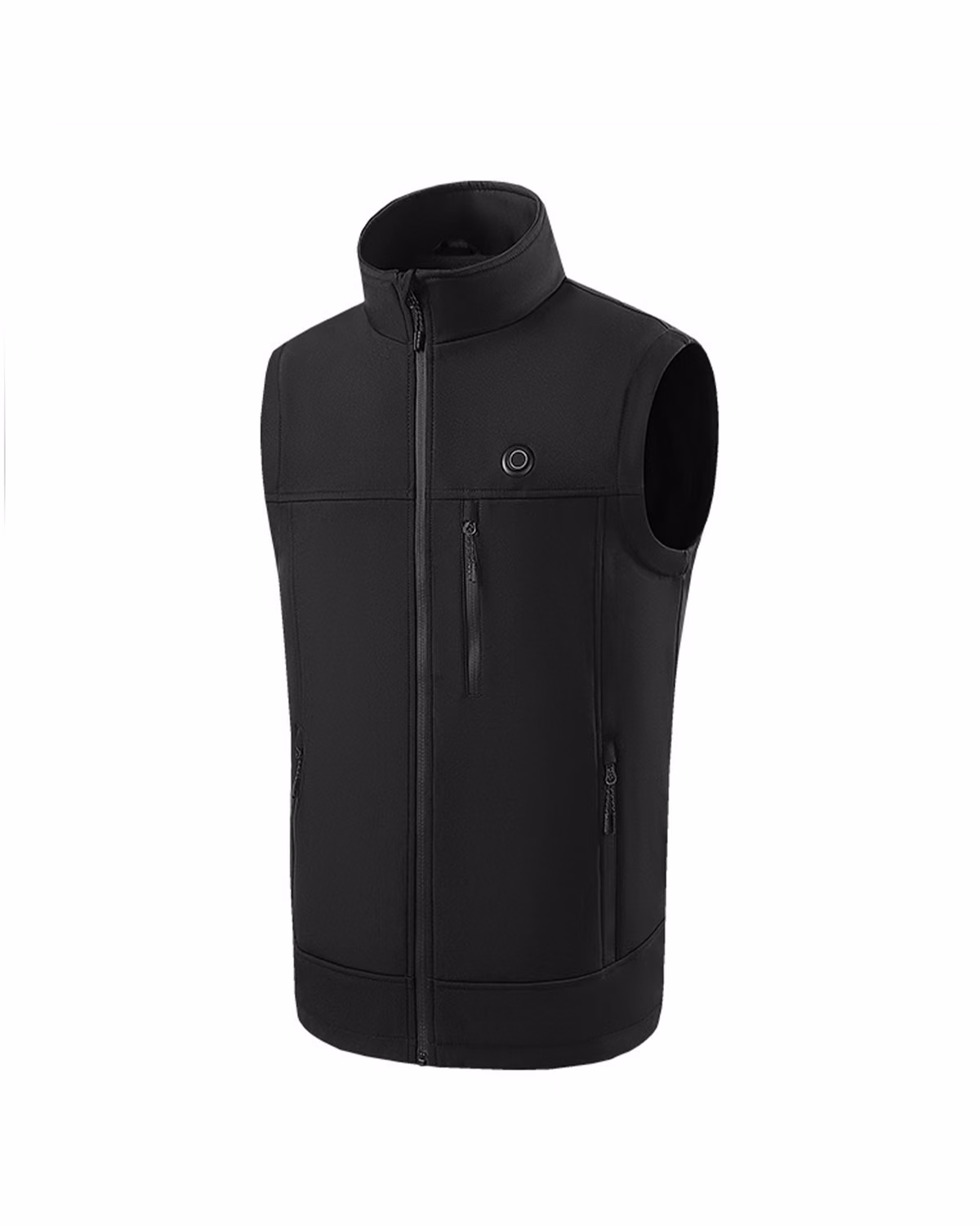 Custom Electric Heated Vest - Single Control 9 Heating Zones, Black, front view