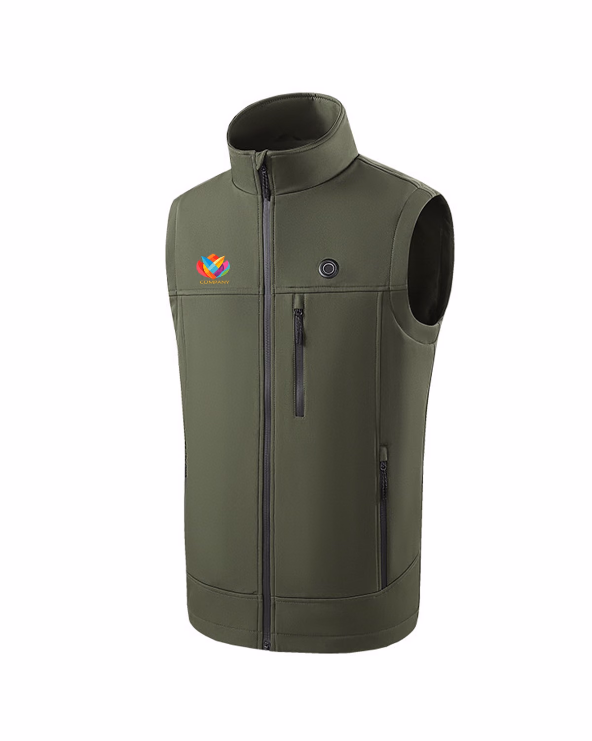 Custom Electric Heated Vest - Single Control 9 Heating Zones, front view