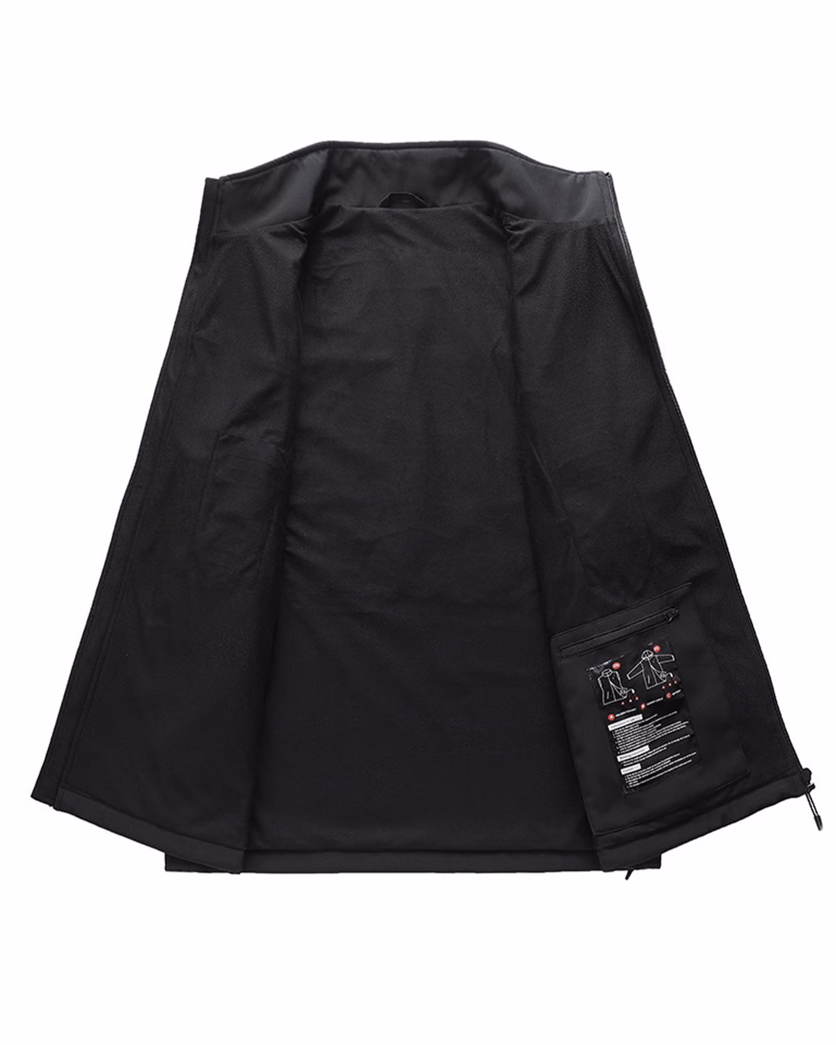 Custom Electric Heated Vest - Single Control 9 Heating Zones, Inside