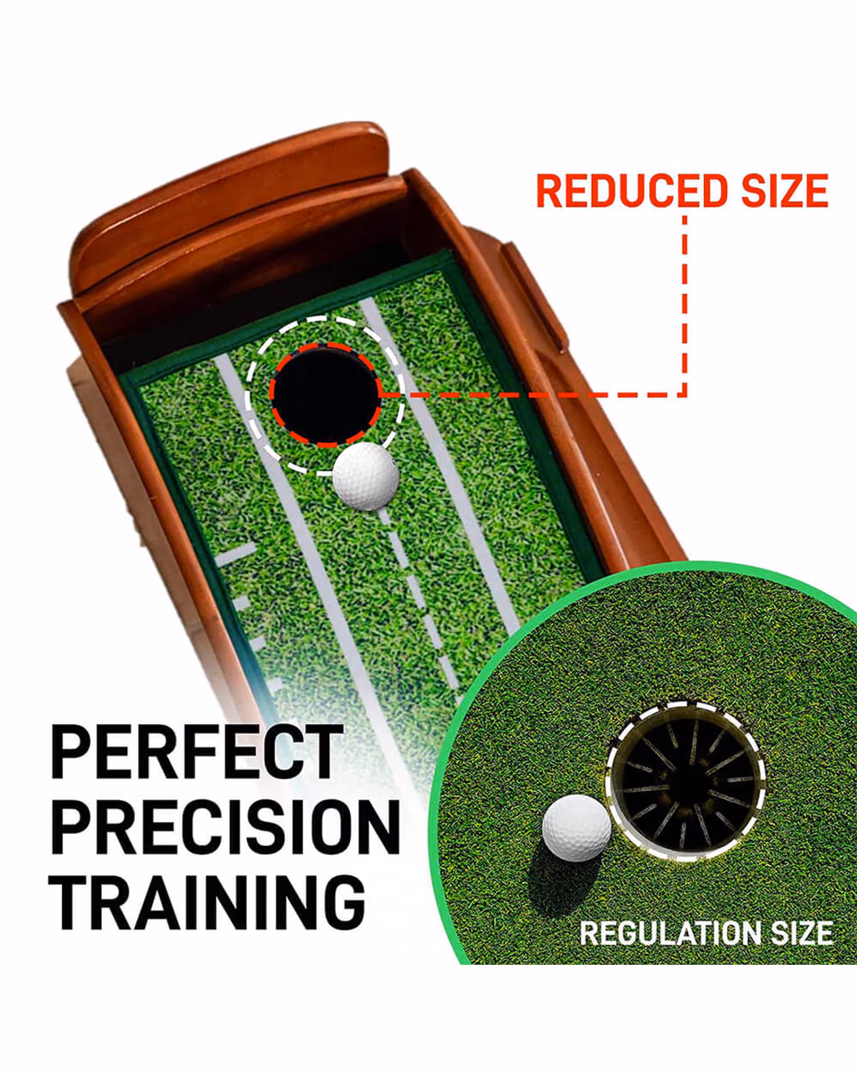 Custom Perfect Practice Putting Mat Compact 8 FT with Logo