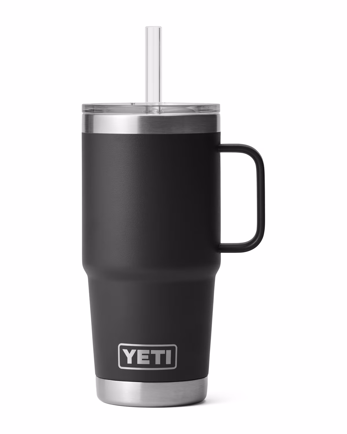 Custom Yeti Rambler 25oz Mug with Straw Lid, Engraved - Black