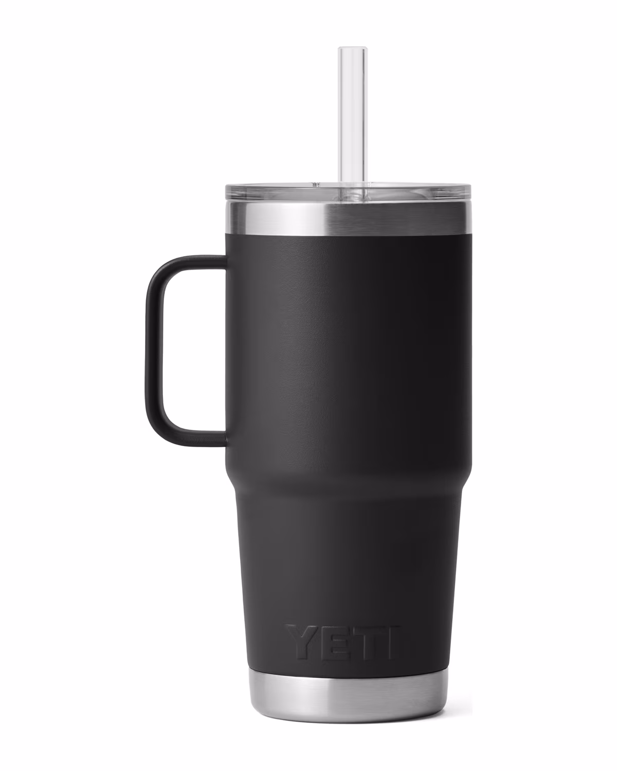 Custom Yeti Rambler 25oz Mug with Straw Lid, Engraved - Black (back)