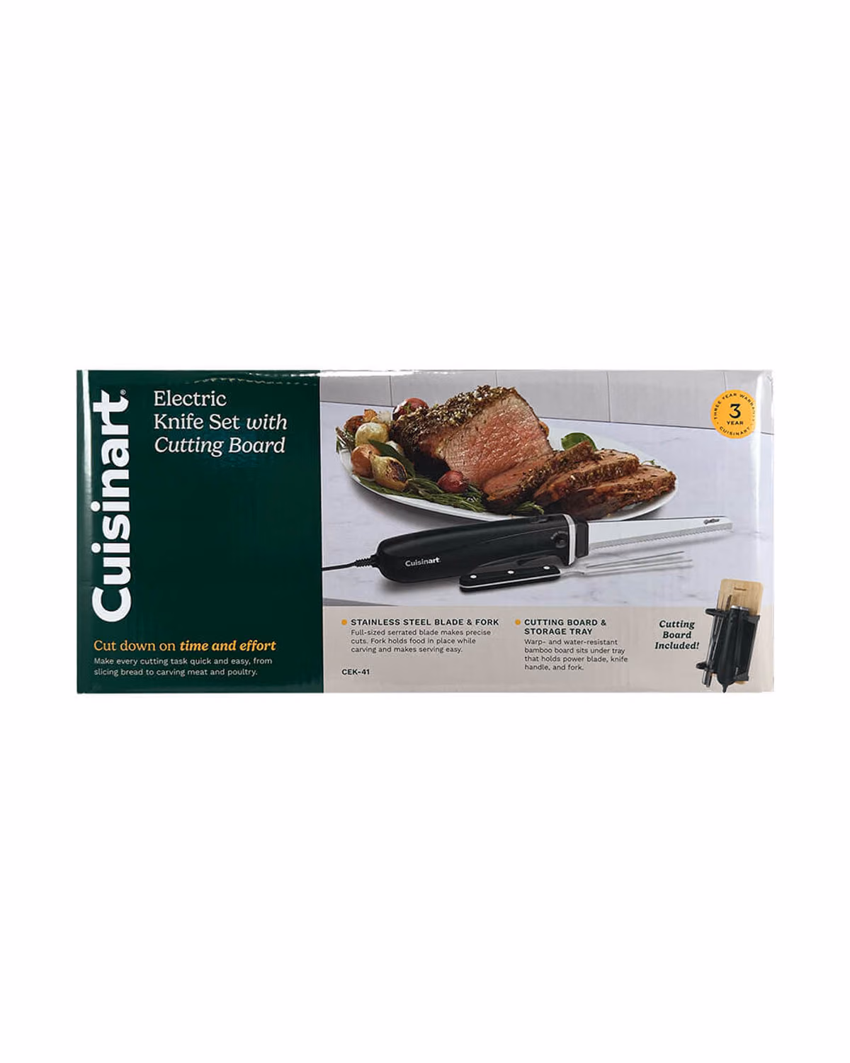 Custom Cuisinart Electric Knife Set with Cutting Board, Walnut