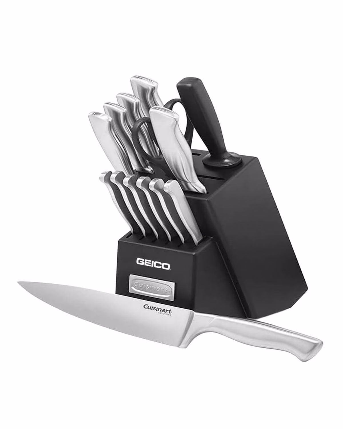 Custom Cuisinart Stainless Steel Hollow Handle 15 Piece Knife Block Set