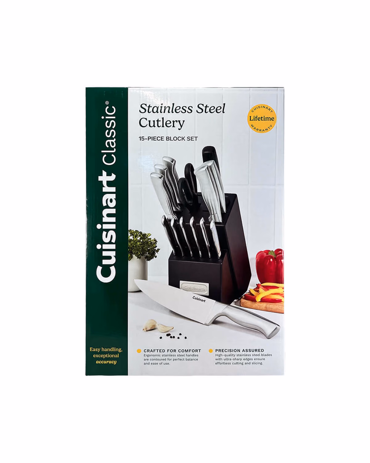 Custom Cuisinart Stainless Steel Hollow Handle 15 Piece Knife Block Set