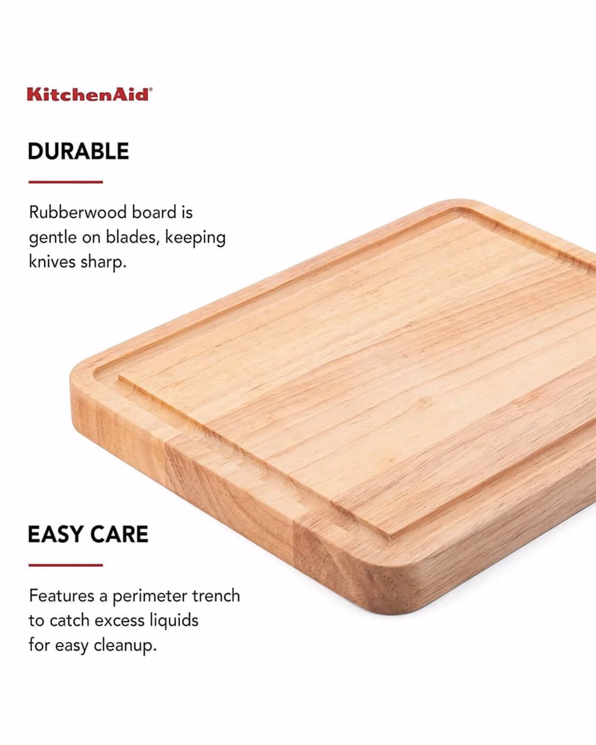 Custom KitchenAid Classic Wood Cutting Board, 8×10-Inch, Natural, Walnut